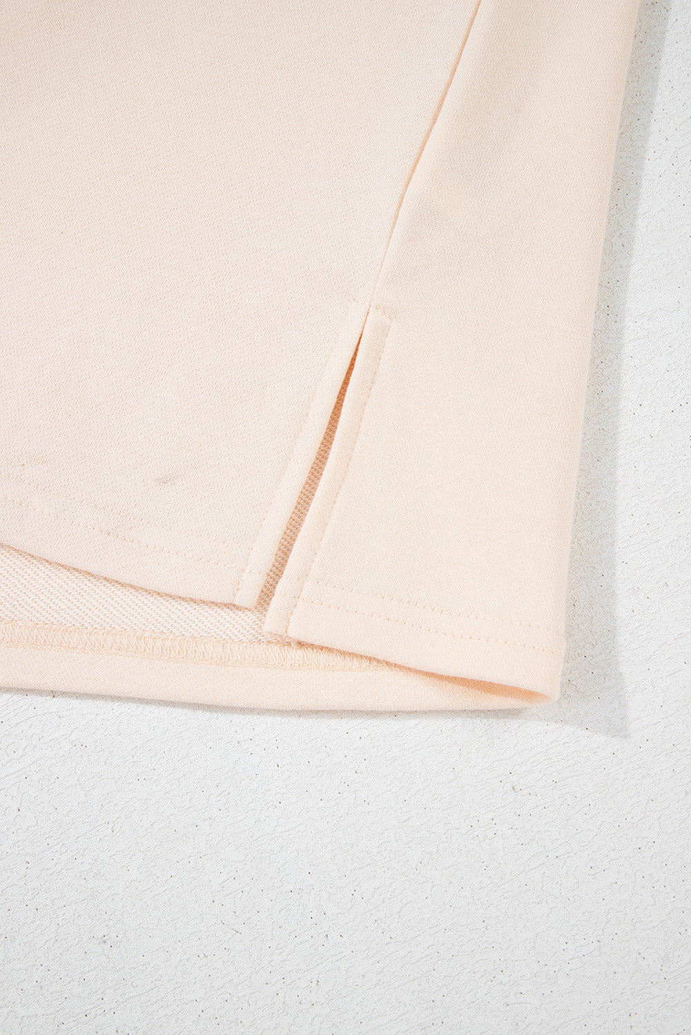 Beige Flower Patched Side Slits Plus Size Top