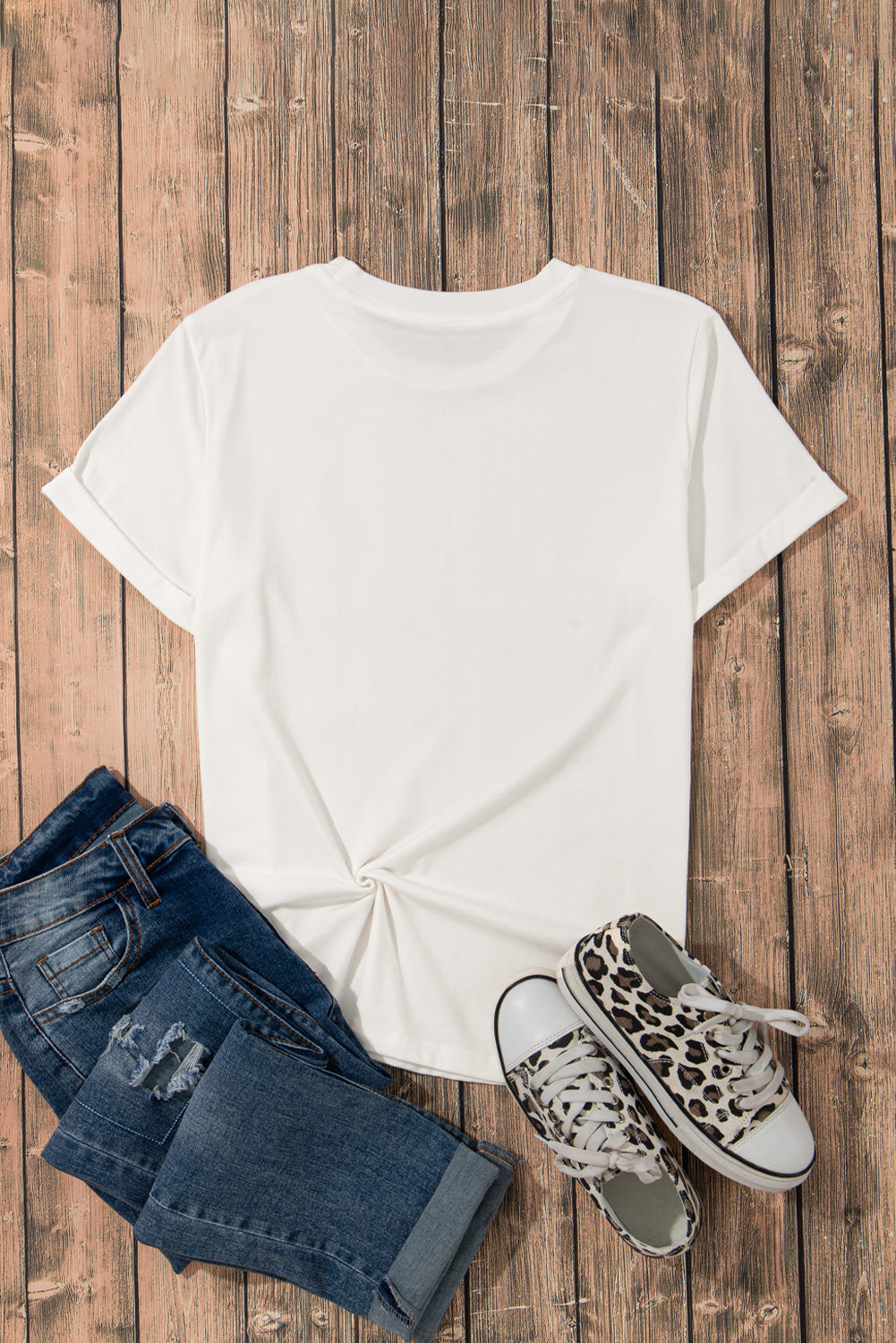 White Touch Down Game Day Tis Season Graphic Crew Neck Tee
