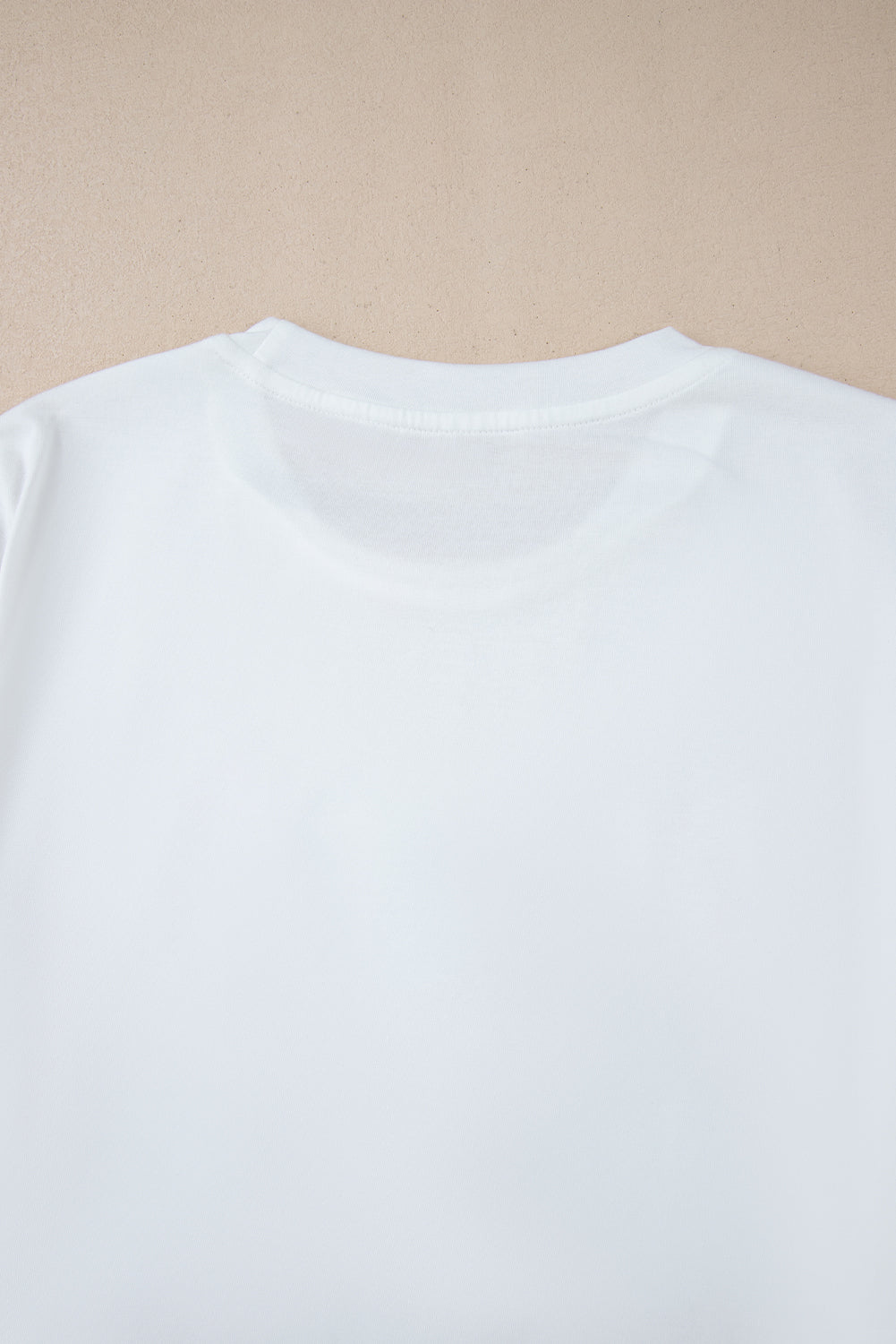 White Casual Bow Tie Baseball Graphic Round Neck Tee