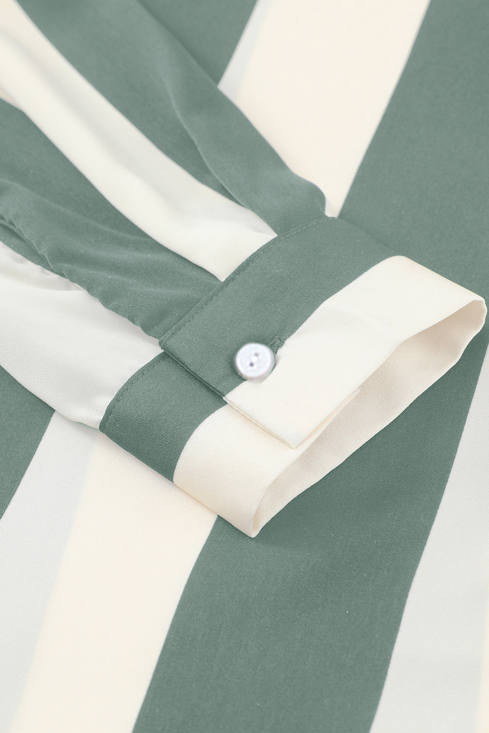 Green Striped Soft Relaxed Button Up Shirt